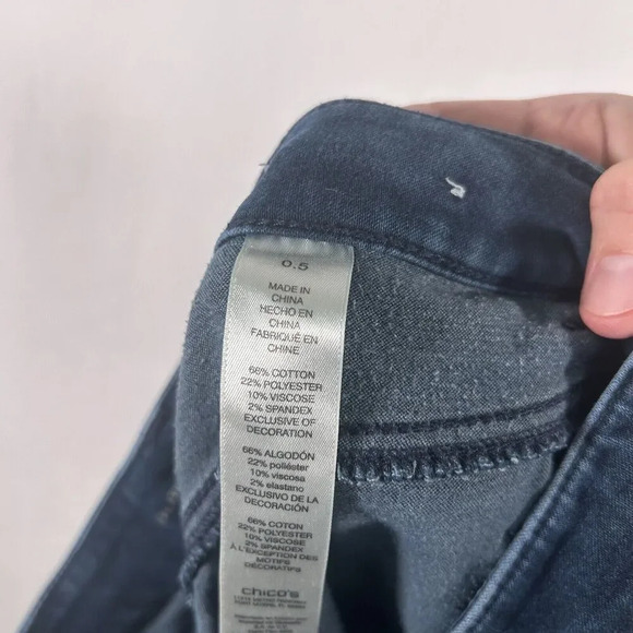 Chico's Jeggings Women's 6 Dark Wash Blue Pull On Stretchy Mid Rise Cotton - Picture 10 of 10